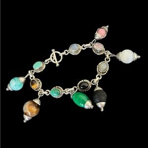 Vintage silver Multi-Color Gemstone Bracelet